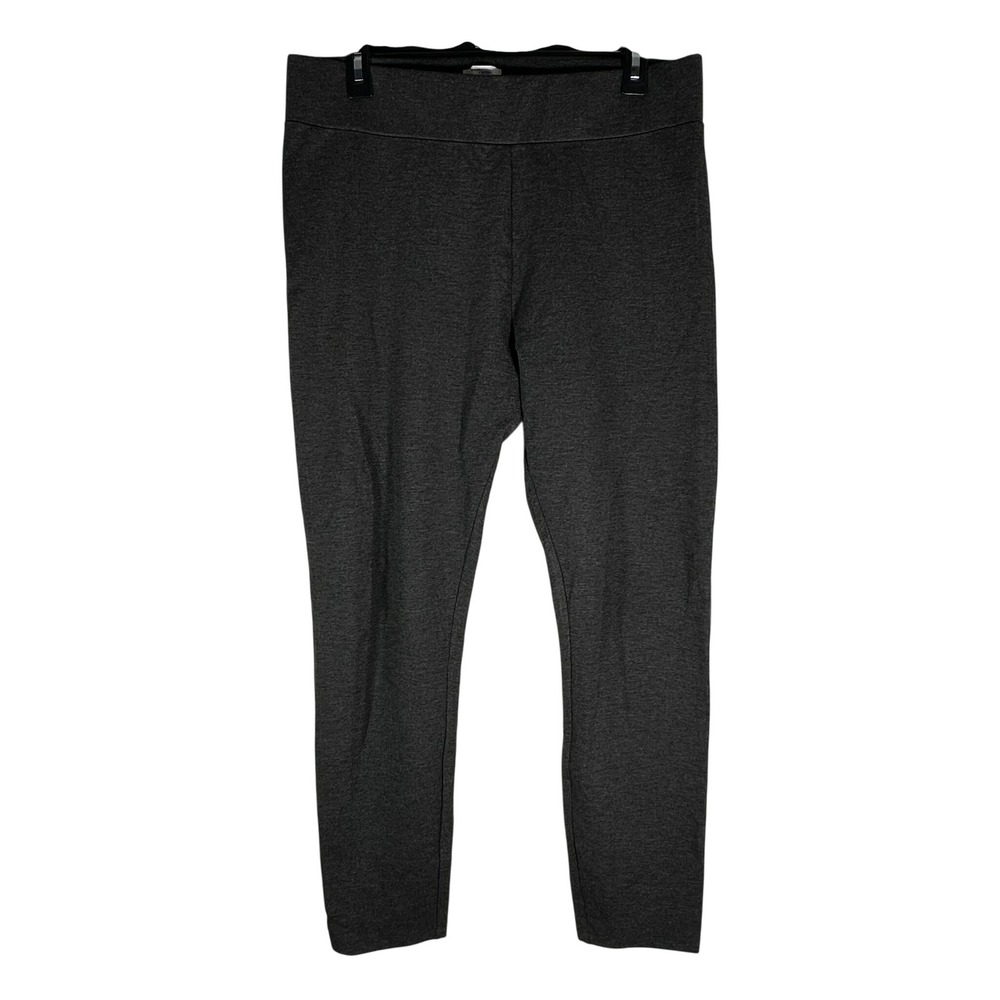 Daily Ritual Womens Charcoal Grey Ponte Knit High Rise Leggings Size L Slim Fit